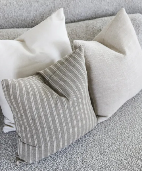 Sage & Stripes Linen Pillow Cover