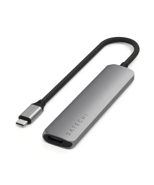 Satechi Slim Multiport USB-C Hub (4K HDMI, 60W PD, USB-A, SD)