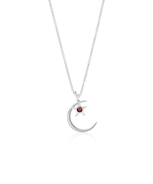 Luna & Stella Moon & Stars Birthstone Charm Necklace